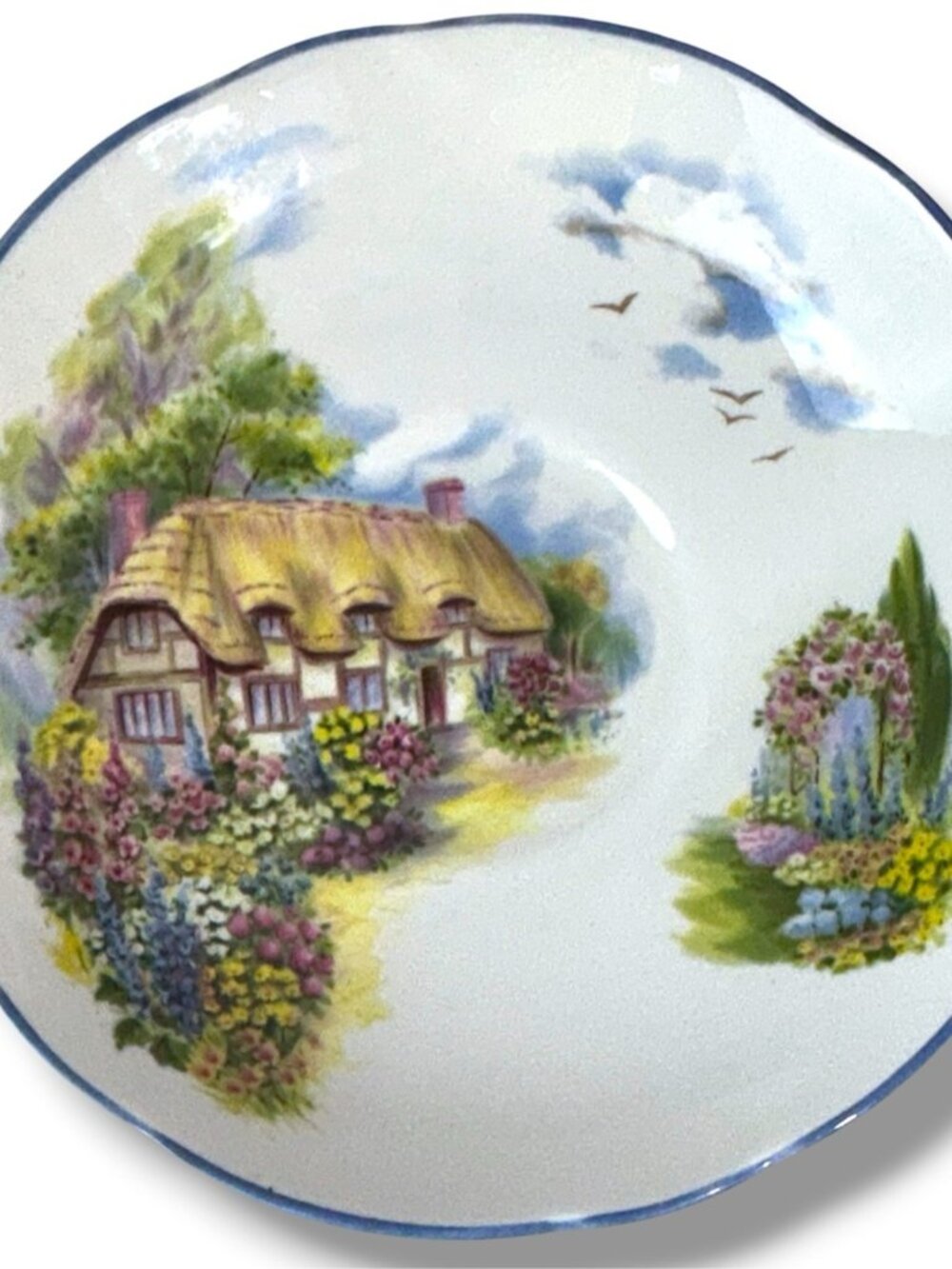 Regency English Bone China Teacup Saucer Scenic Cottage Vintage 1960’s - Picture 10 of 16
